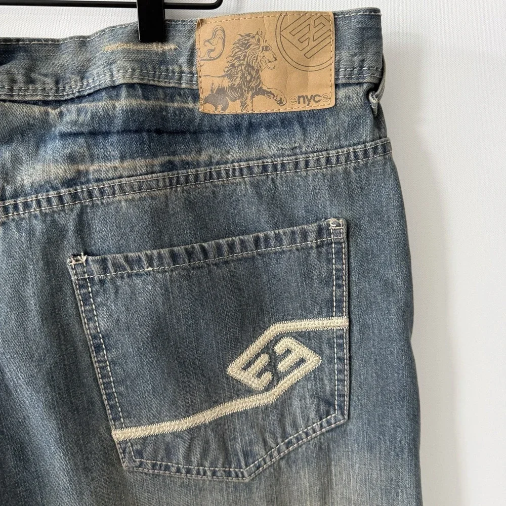 Enyce Jeans Mens 44x34 Vintage Y2K Skater Baggy Wide Embroidered Hip Hop
